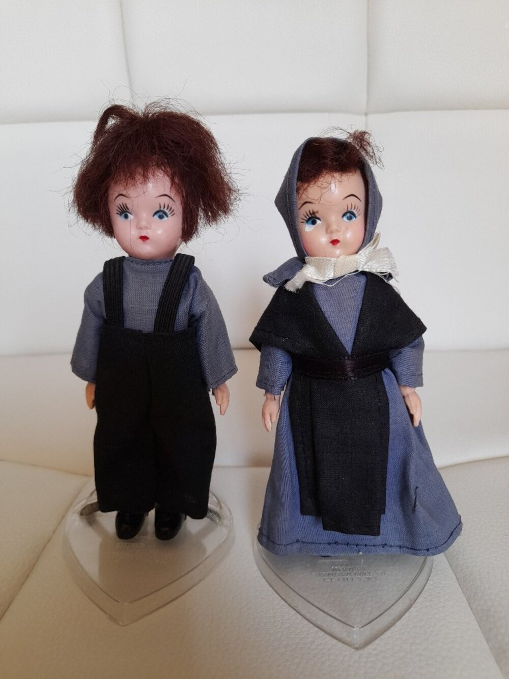 Vintage Amish Mennonite Dolls Set by Knickerbocker Prairie Farmhouse Shelf Decor